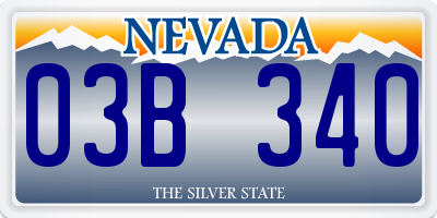 NV license plate 03B340