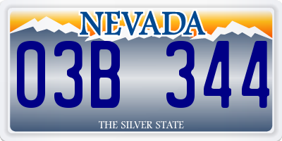 NV license plate 03B344