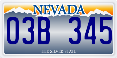 NV license plate 03B345