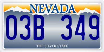 NV license plate 03B349