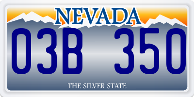NV license plate 03B350