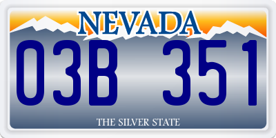 NV license plate 03B351