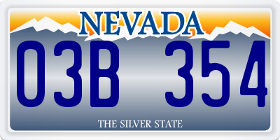 NV license plate 03B354