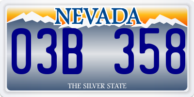 NV license plate 03B358