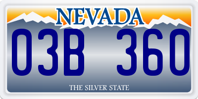 NV license plate 03B360