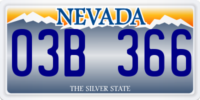 NV license plate 03B366