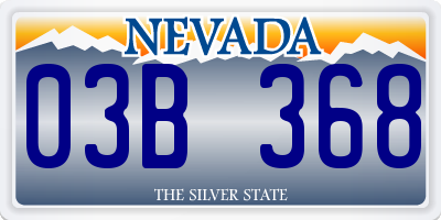 NV license plate 03B368