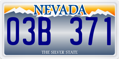 NV license plate 03B371