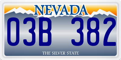 NV license plate 03B382