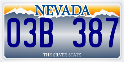 NV license plate 03B387