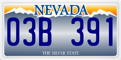 NV license plate 03B391