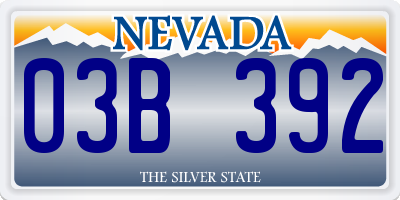 NV license plate 03B392