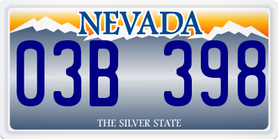 NV license plate 03B398