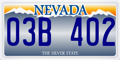 NV license plate 03B402
