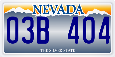 NV license plate 03B404