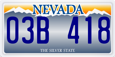NV license plate 03B418