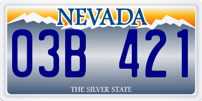 NV license plate 03B421