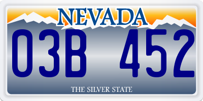 NV license plate 03B452