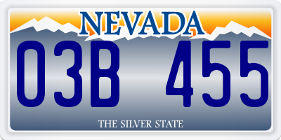 NV license plate 03B455