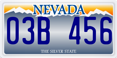 NV license plate 03B456