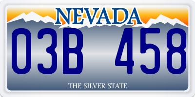 NV license plate 03B458