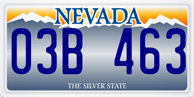 NV license plate 03B463