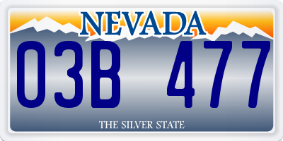 NV license plate 03B477