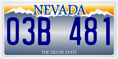 NV license plate 03B481