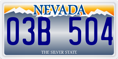 NV license plate 03B504