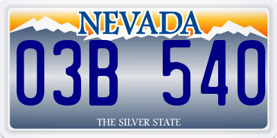 NV license plate 03B540