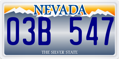 NV license plate 03B547