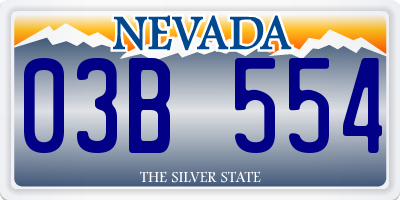 NV license plate 03B554