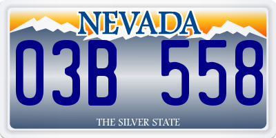 NV license plate 03B558