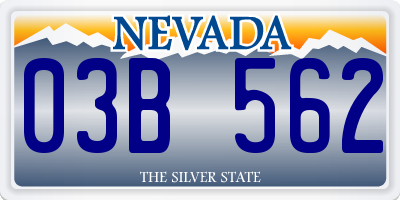 NV license plate 03B562