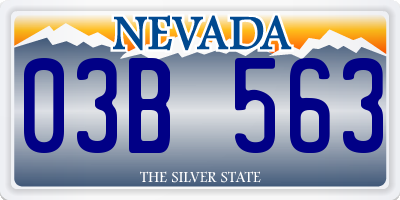 NV license plate 03B563