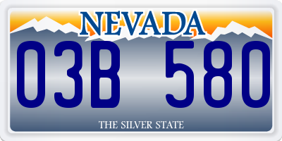 NV license plate 03B580