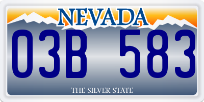 NV license plate 03B583