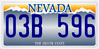 NV license plate 03B596