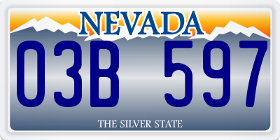 NV license plate 03B597