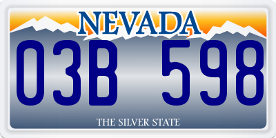 NV license plate 03B598