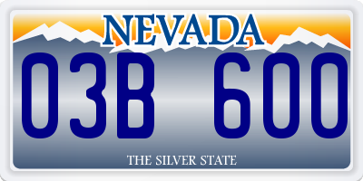 NV license plate 03B600