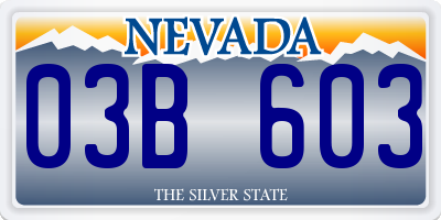 NV license plate 03B603