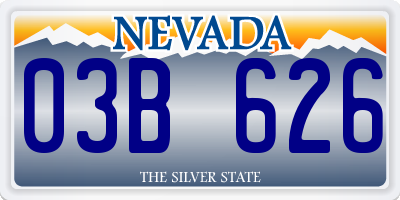 NV license plate 03B626