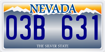 NV license plate 03B631