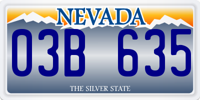 NV license plate 03B635