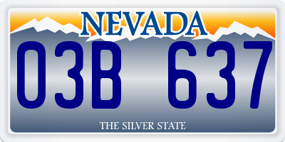 NV license plate 03B637