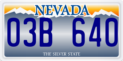 NV license plate 03B640