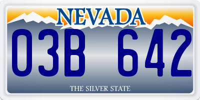 NV license plate 03B642
