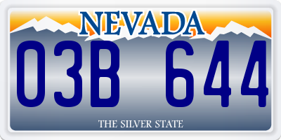 NV license plate 03B644