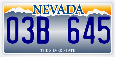 NV license plate 03B645